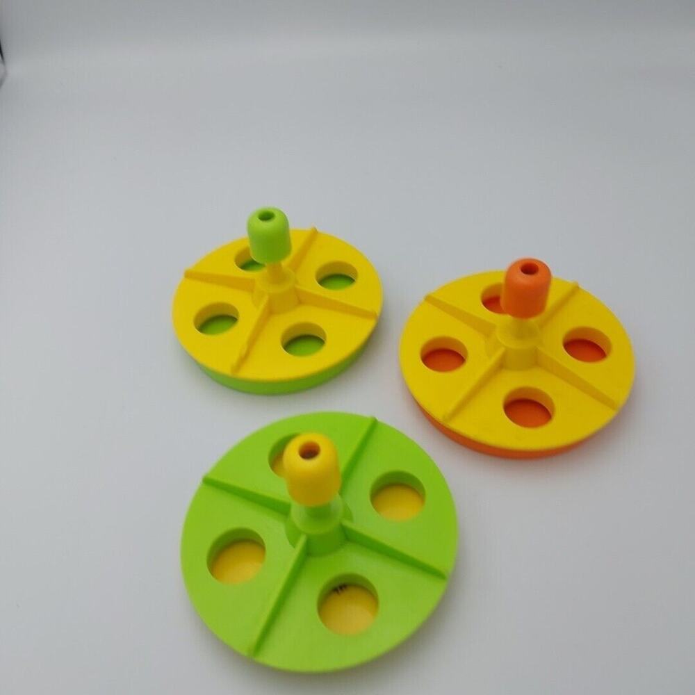 Vintage Fisher Price Little People Merry Go Round Lot Of 3 Green Yellow Orange